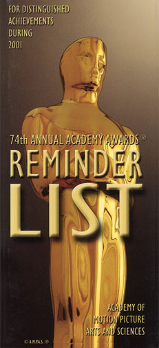 2001 (74th) Reminder List 2001 (74th) Reminder List